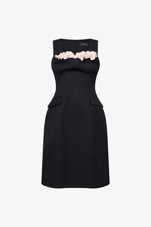 Simone Rocha Womens Carnation Bust Sleeveless Tailored Wool Mini Dress 6