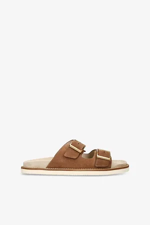 Brunello Cucinelli Mens Two-Strap Suede Sandals Eur 40 / 6 Uk Men