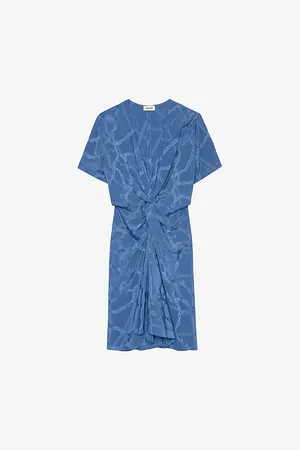 Zadig & Voltaire Womens Rozom Draped Jacquard Silk Mini Dress L