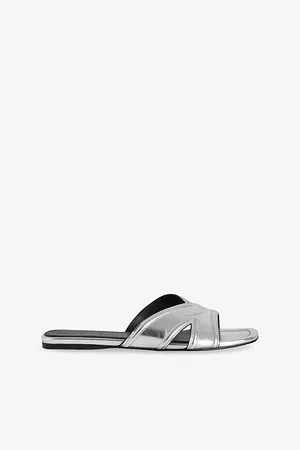 Zadig & Voltaire Womens Azora Metallic-Leather Mules Eur 37 / 4 Uk Women