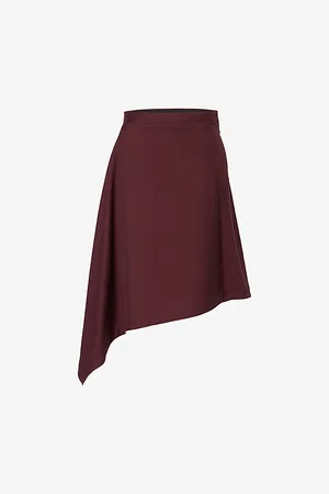 Bottega Veneta Womens Sartorial Asymmetric Wool Midi Skirt 6