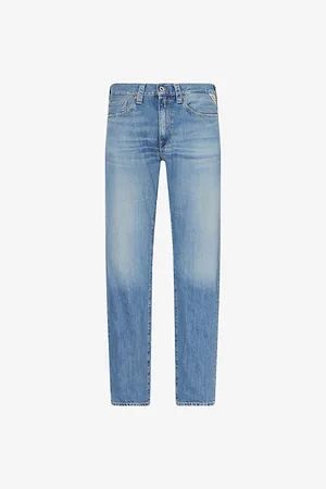 Replay Mens Neaal Brand-Patch Slim-Fit Denim Jeans 31/32