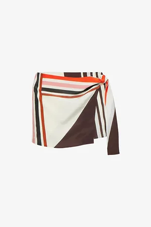 SIR Womens Thistle Striped Silk Mini Skort Xs