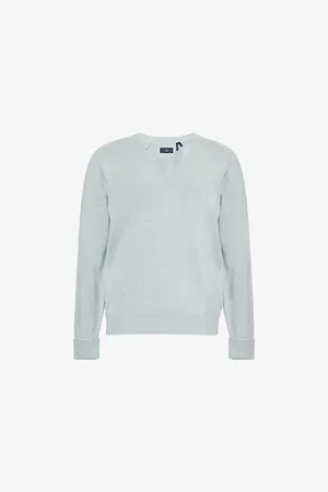Dunhill Mens V-Neck Logo-Embroidered Cashmere-Blend Jumper S