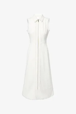 ME AND EM Womens Tweed Sleeveless Stretch-Cotton Blend Midi Dress 6