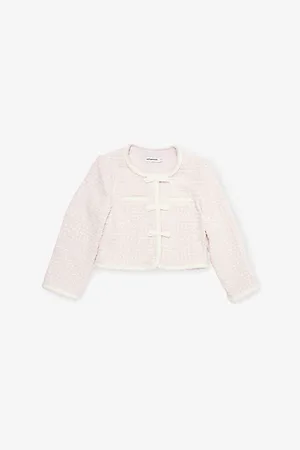 Self-Portrait Bow-Embellished Bouclé Cropped Jacket 4-12 Years 4-5 Years