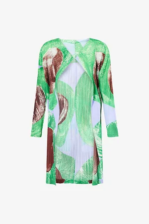 PLEATS PLEASE ISSEY MIYAKE Womens Backlight Mid-Length Pleated Knitted Coat 3