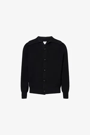 Bottega Veneta Mens English Ribbed Cotton-Blend Cardigan S
