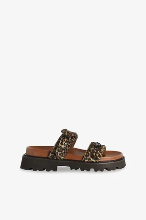 Zadig & Voltaire Womens Leopard-Effect Leather Mules Eur 40 / 7 Uk Women