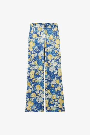 Claudie Pierlot Womens Floral-Print Wide-Leg Woven Trousers 6