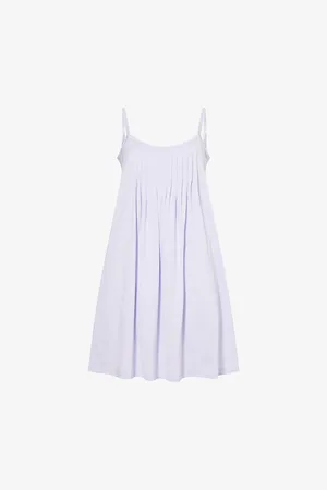 Hanro Womens Pleated Spaghetti-Strap Cotton Nightdress S