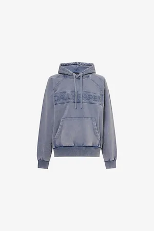 Daily paper Mens Faded-Wash Relaxed-Fit Cotton Hoody S