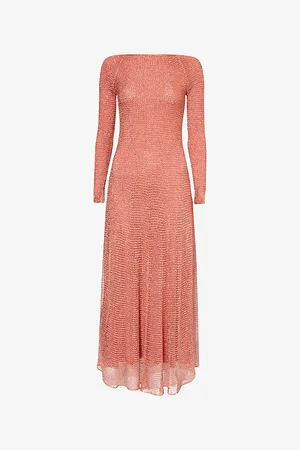 Alaïa Womens Chain Long-Sleeves Woven Maxi Dress 6