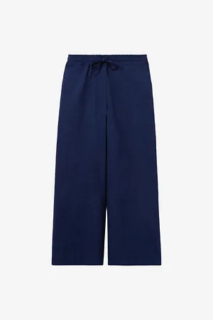 Claudie Pierlot Womens Logo-Embroidery Wide-Leg Lightweight Woven Trousers 6