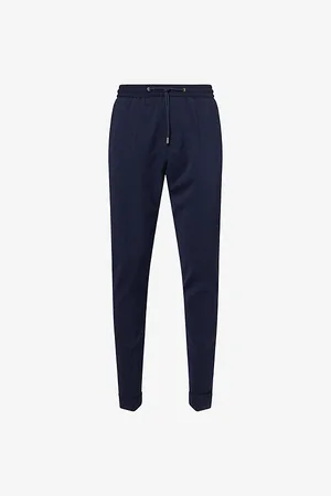 Paul Smith Mens Drawstring-Waist Slim-Leg Wool-Blend Trousers 30