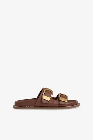 Reiss Womens Ella Buckled Slip-On Leather Sandals Eur 37 / 4 Uk Women