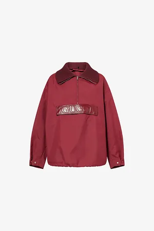 Gucci Womens Half-Zip Relaxed-Fit Woven Jacket 6