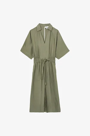 Reiss Womens Cecilia Tie-Waist Woven Midi Dress 4