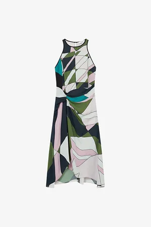 Reiss Womens Avia Geometric-Pattern Woven Midi Dress 4