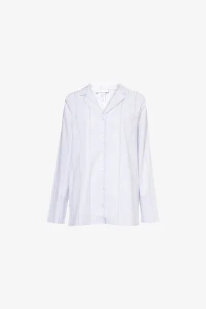 Hanro Womens Sleep & Lounge Striped Cotton Pyjama Shirt S