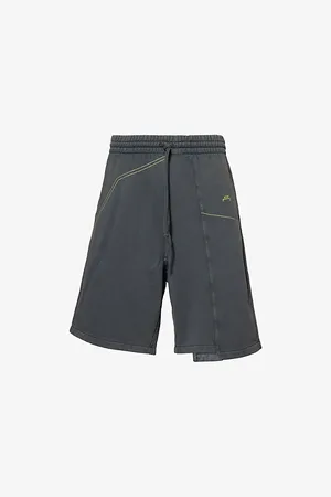 A-cold-wall* Mens Oblique Two-Slip-Pockets Cotton-Jersey Shorts S