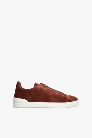 Ermenegildo Zegna Mens Triple-Stitch Suede Low-Top Trainers Eur 41 / 7 Uk Men
