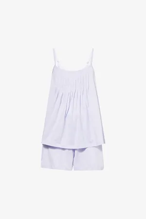 Hanro Womens Pleated Vest and Shorts Cotton Set Xs