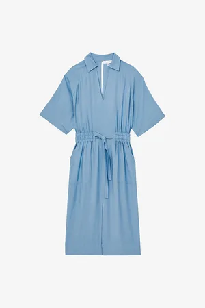 Reiss Womens Cecilia Tie-Waist Woven Midi Dress 4