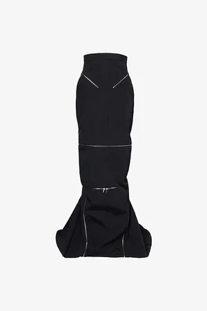 Rick Owens Womens Headon Leather Maxi Skirt 8