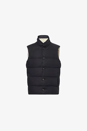 ELEVENTY Mens High-Neck Padded Linen Gilet 36