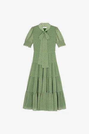 LK Bennett Womens Coco Striped Woven Midi Dress 6