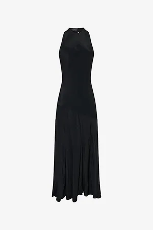 Simone Rocha Womens Halterneck Bow Crepe Maxi Dress 6