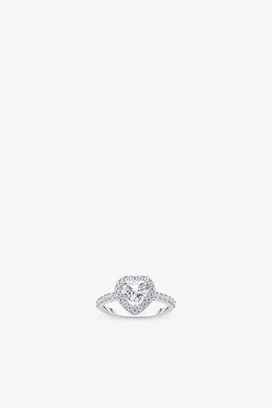 Thomas Sabo Womens Heart-Shaped Halo 925 Sterling Silver and Cubic Zirconia Ring 52mm