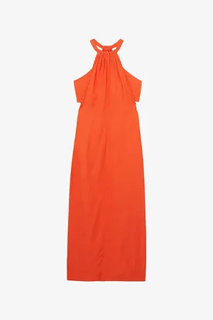Reiss Womens Erika Halterneck Woven Midi Dress 4