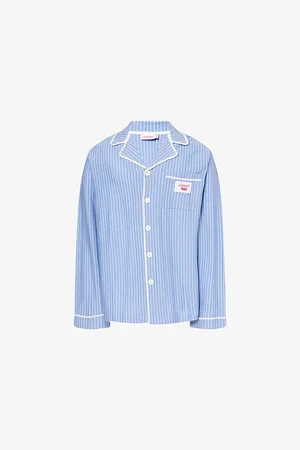 Charles Jeffrey Loverboy Mens Striped Knitted Merino-Wool Pyjama Shirt S