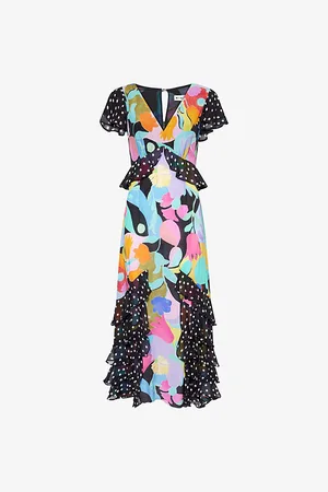 RIXO London Womens Thanvi Floral-Print Midi Dress 6