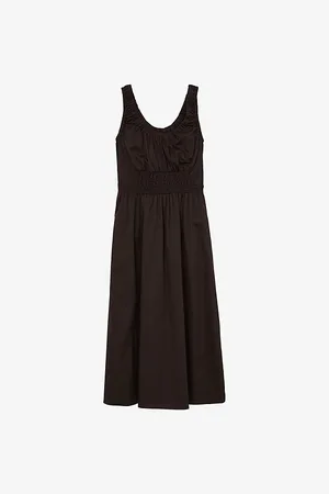 Reiss Womens Anouk Sleeveless Cotton Midi Dress 4