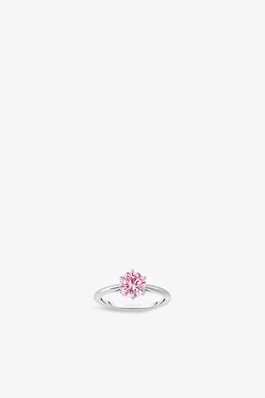 Thomas Sabo Womens Solitaire 925 Sterling Silver and Brilliant-Cut Cubic Zirconia Ring 52mm