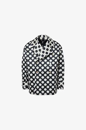 Charles Jeffrey Loverboy Mens Dot-Pattern Oversized Woven Peacoat S
