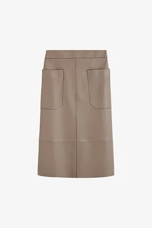 Joseph Womens Blomfield Side-Pocket Leather Midi Skirt 6