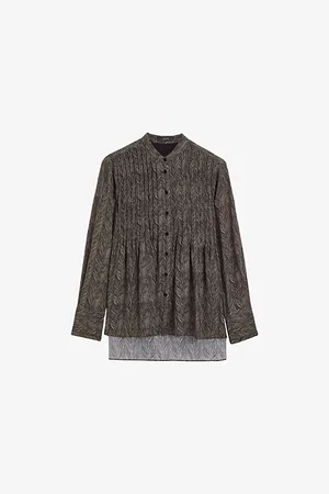Joseph Womens Albin Abstract-Pattern Silk Blouse 6