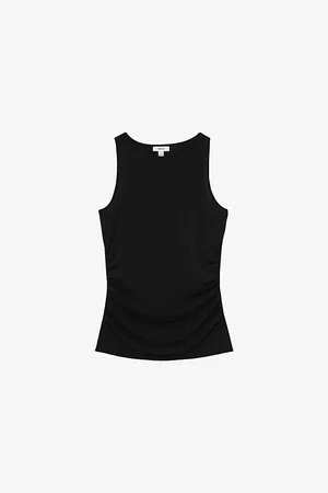 Reiss Womens Madelynn Side-Ruched Stretch-Jersey Tank Top Xs