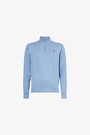 Hackett Mens Logo-Embroidered Cotton and Silk Jumper M