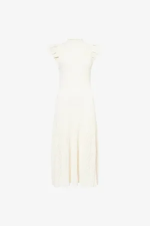 ME AND EM Womens Pointelle Ruffled-Sleeve Knitted Midi Dress Xs