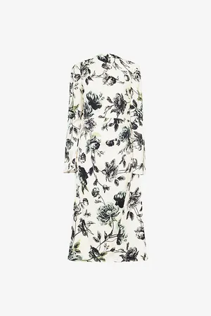 Erdem Womens High-Neck Floral-Print Stretch-Woven Midi Dress 14