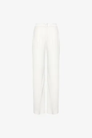 Alberta Ferretti Womens Enver Satin-Panels Straight-Leg High-Rise Stretch-Woven Blend Trousers 12