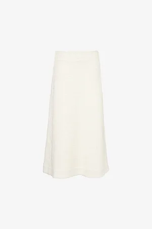 ME AND EM Womens Bouclé Textured A Line Cotton-Blend Midi Skirt 8