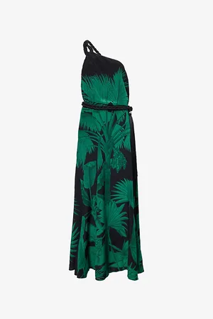 JOHANNA ORTIZ Womens Exceptional Joy One-Shoulder Silk Maxi Dress 10