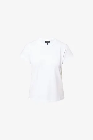 ME AND EM Womens Round-Neck Slim-Fit Woven T-Shirt 4