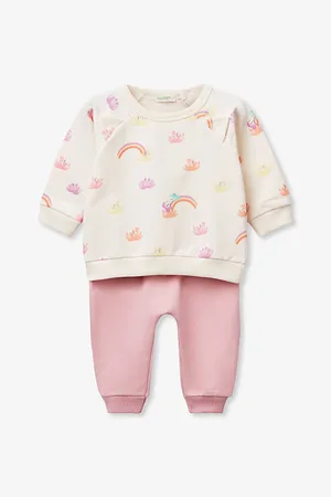 Benetton Graphic-Print Cotton-Jersey Sweatshirt and Trousers Set 1-18 Months 1-3 Months